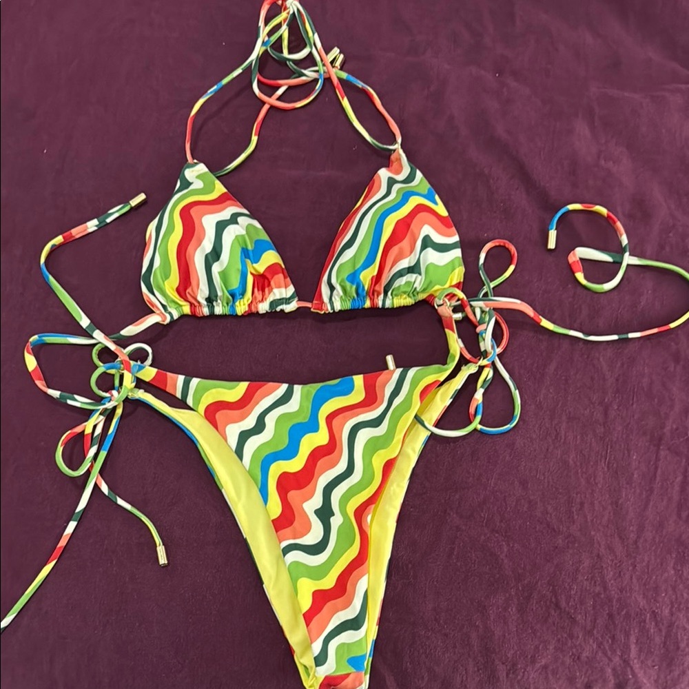 Monday Swimwear Multicolor Wave Bikini